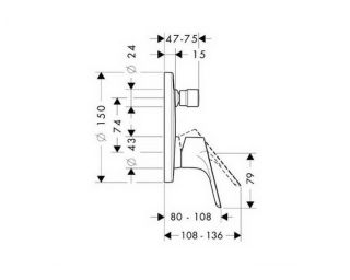 Смеситель для ванны Hansgrohe Focus E2 31945000